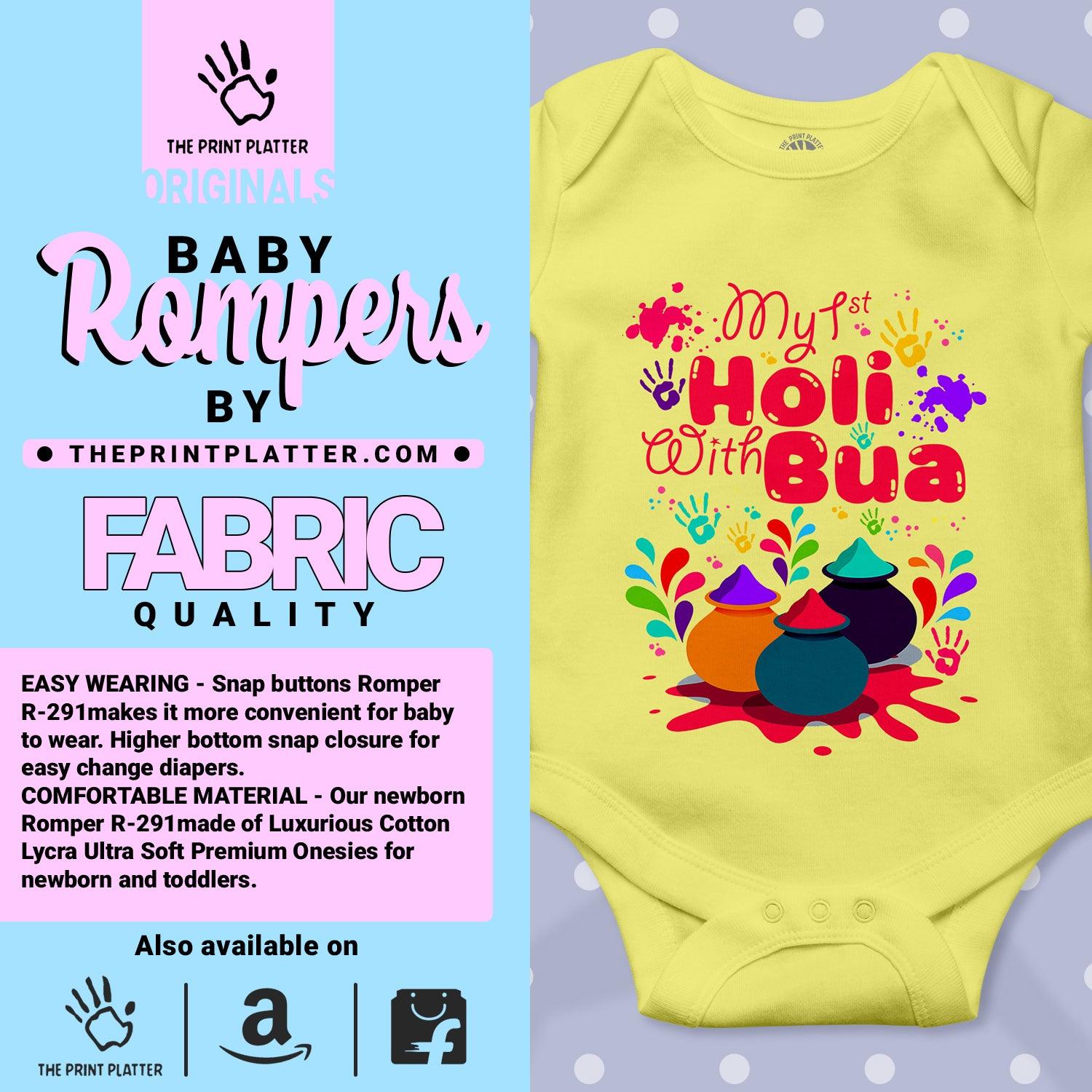 My First Holi With Bua Unisex Half Sleeve Romper