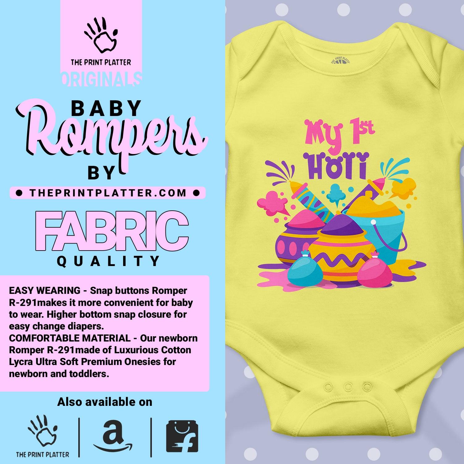 My First Holi Unisex Half Sleeve Romper