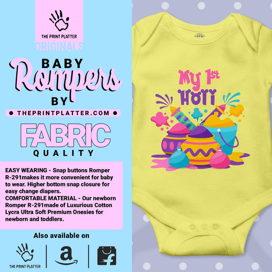 My First Holi Unisex Half Sleeve Romper