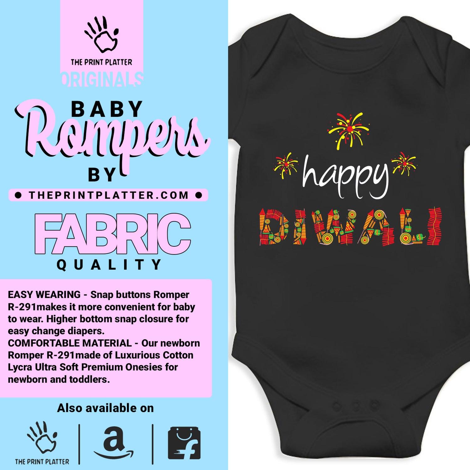 Happy Diwali Unisex Half Sleeve Romper