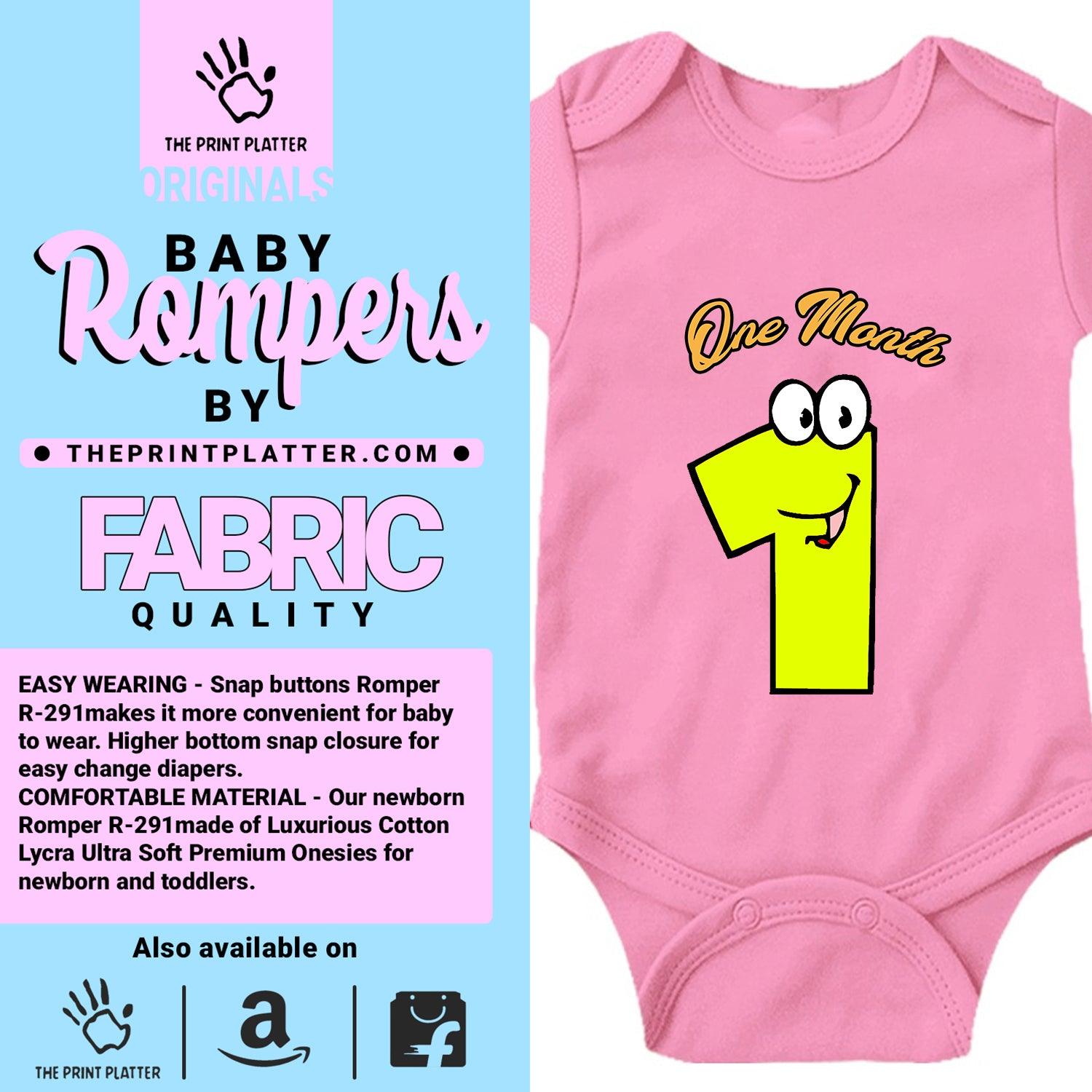 One Month Unisex Half Sleeve Romper