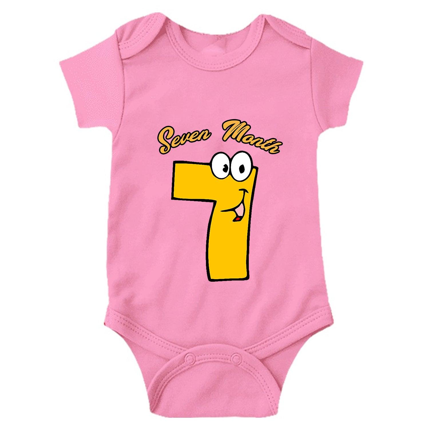 Seven Month Unisex Half Sleeve Romper