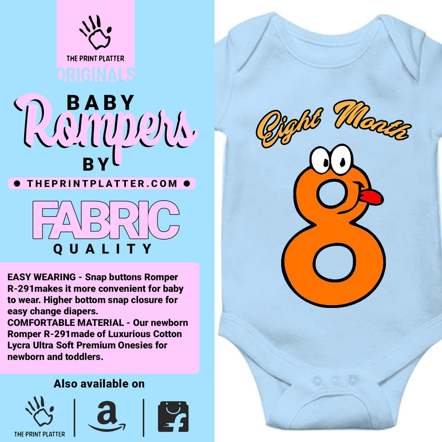 Eight Month Unisex Half Sleeve Romper