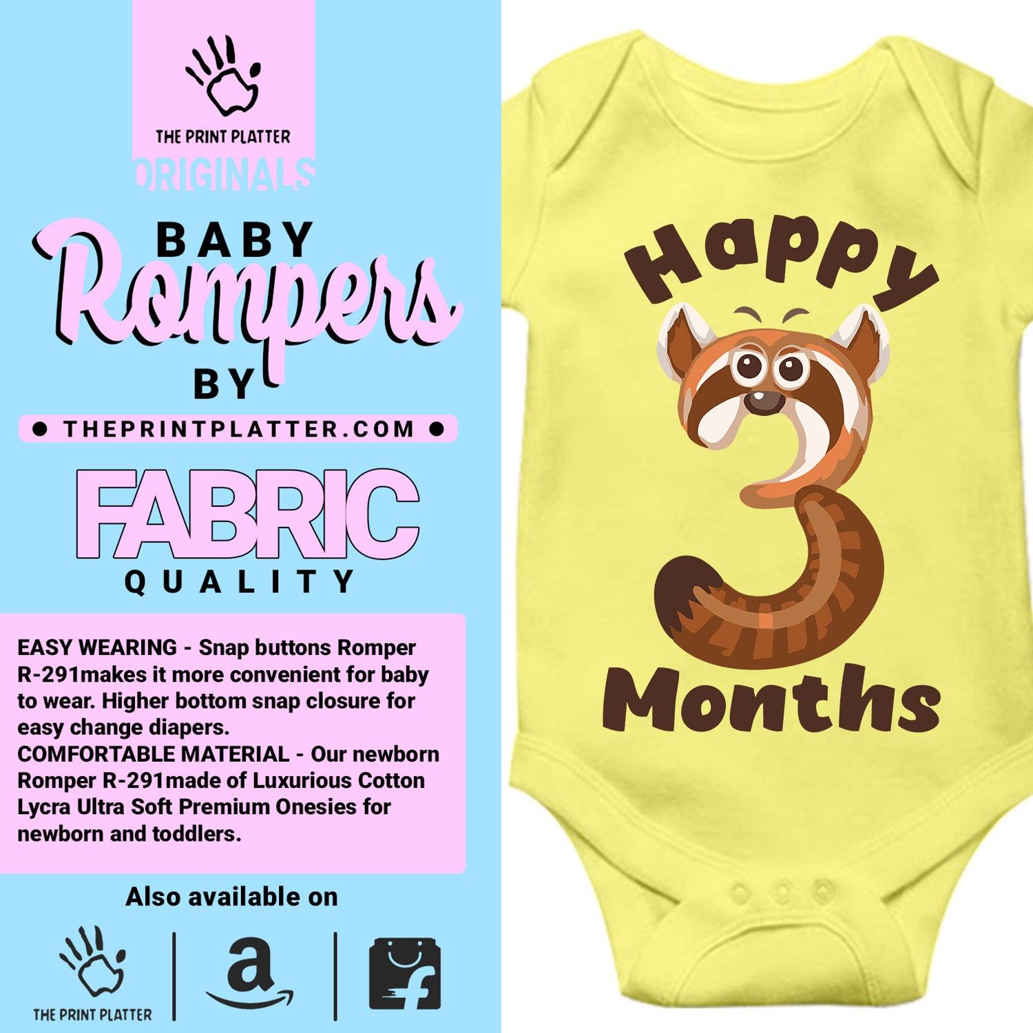Happy 3 Month Unisex Half Sleeve Romper
