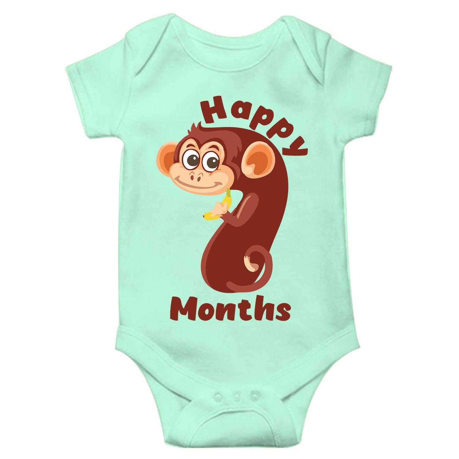 Happy 7 Month Unisex Half Sleeve Romper