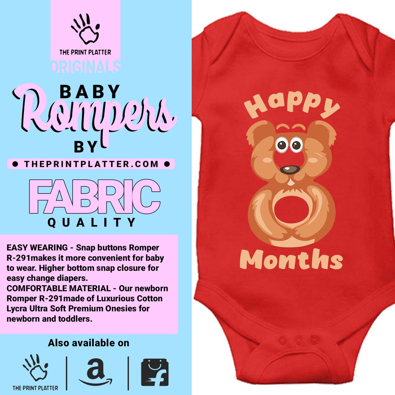 Happy 8 Month Unisex Half Sleeve Romper