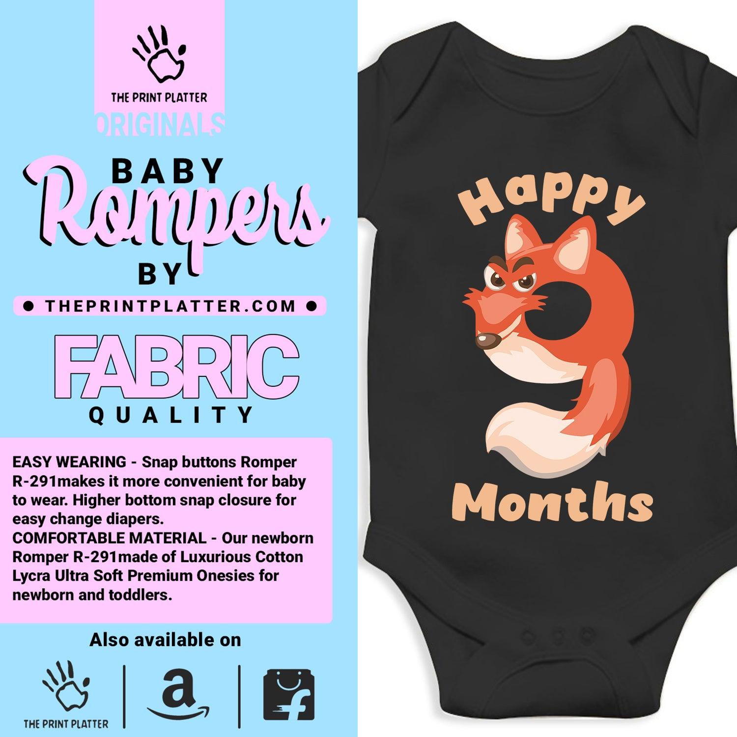 Happy 9 Month Unisex Half Sleeve Romper