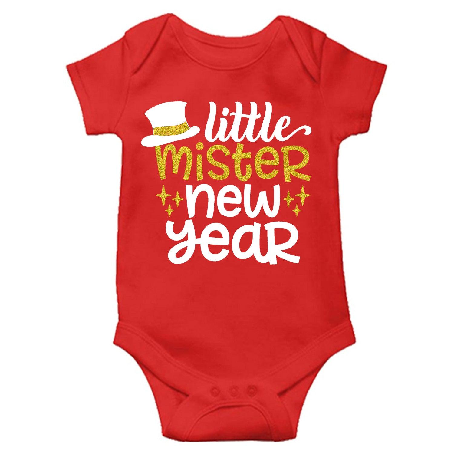 Little Mister NewYear Unisex Half Sleeve Romper