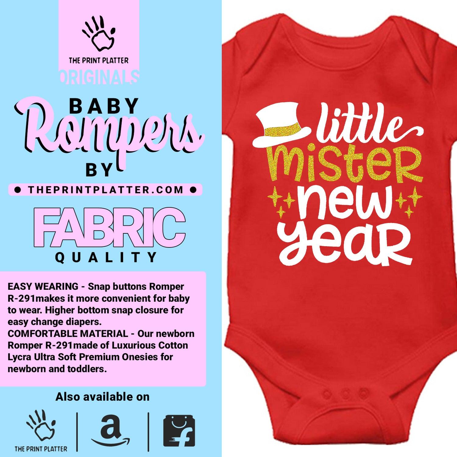 Little Mister NewYear Unisex Half Sleeve Romper