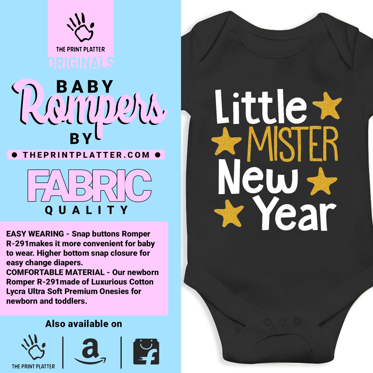 Little Mister NewYear Unisex Half Sleeve Romper