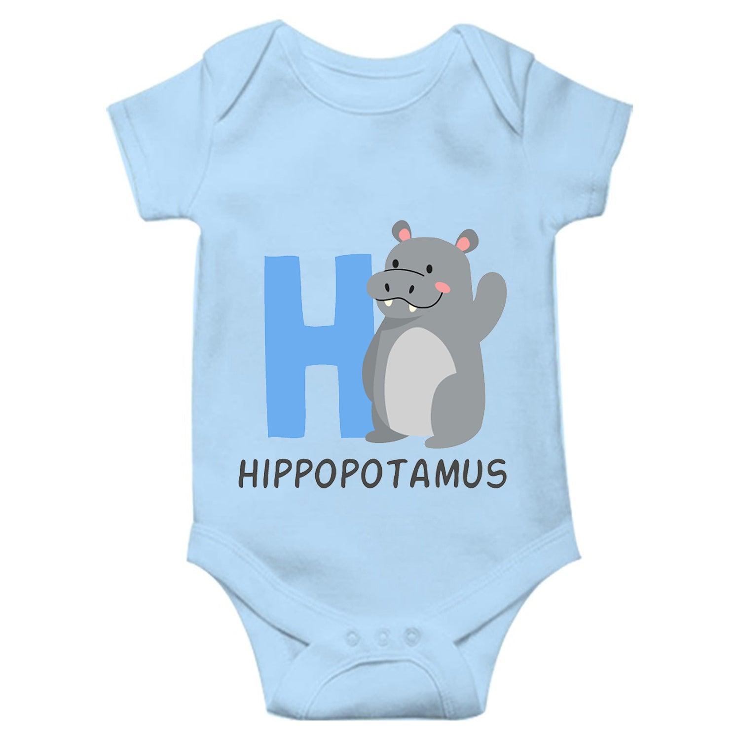 Hippopotamus Unisex Half Sleeve Romper