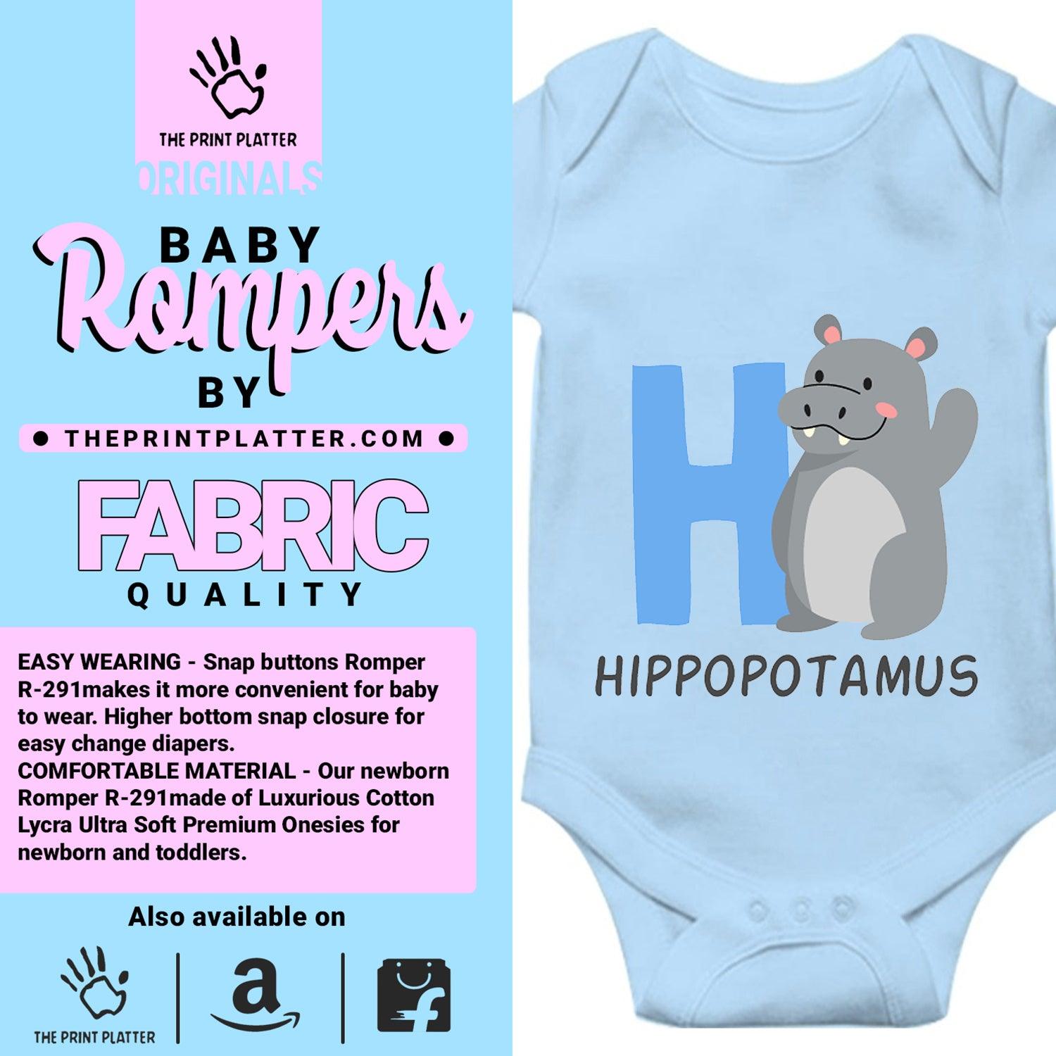 Hippopotamus Unisex Half Sleeve Romper