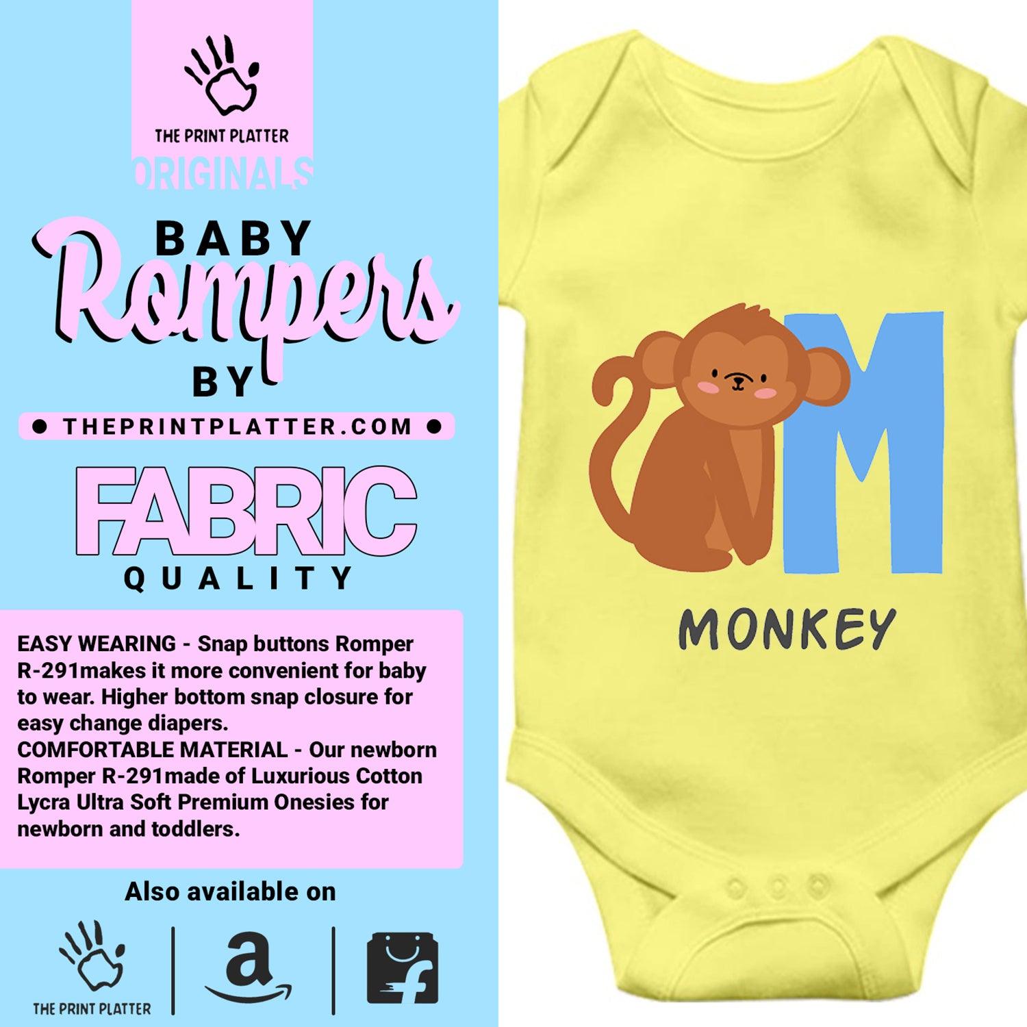 Monkey Unisex Half Sleeve Romper