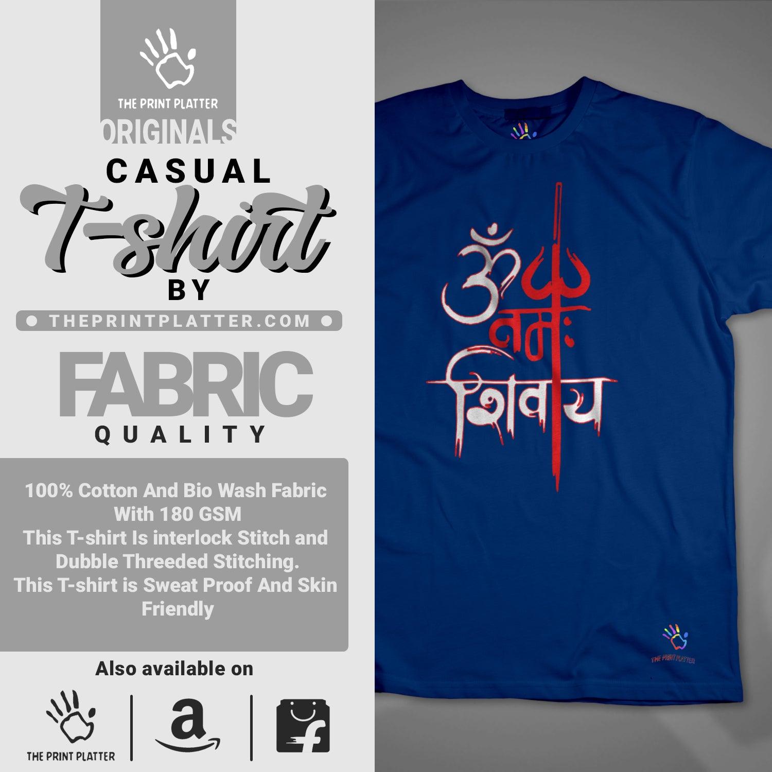 Namah Shivay Cotton Bio Wash 180gsm T-shirt |T47