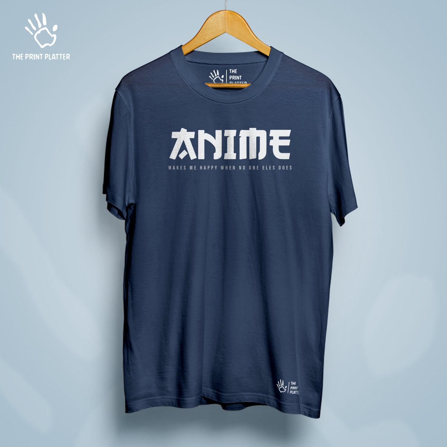 Anime Make Me Happy Cotton Bio Wash 180gsm T-shirt |T-H23