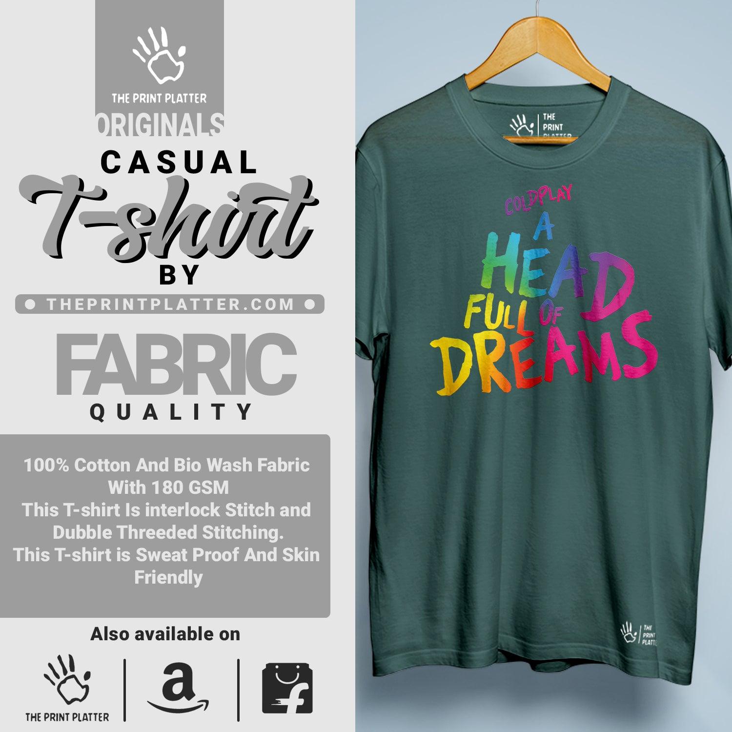 A Head Full Of Dreams Cotton Bio Wash 180gsm T-shirt | T-R140