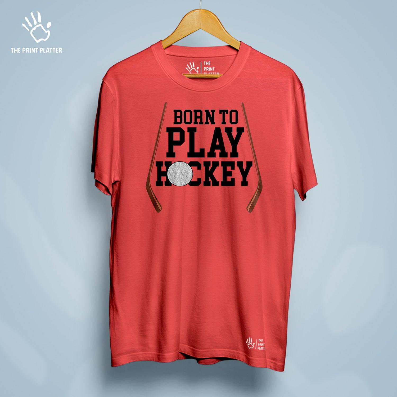 Born To Play Hockey Cotton Bio Wash 180gsm T-shirt | T-R150