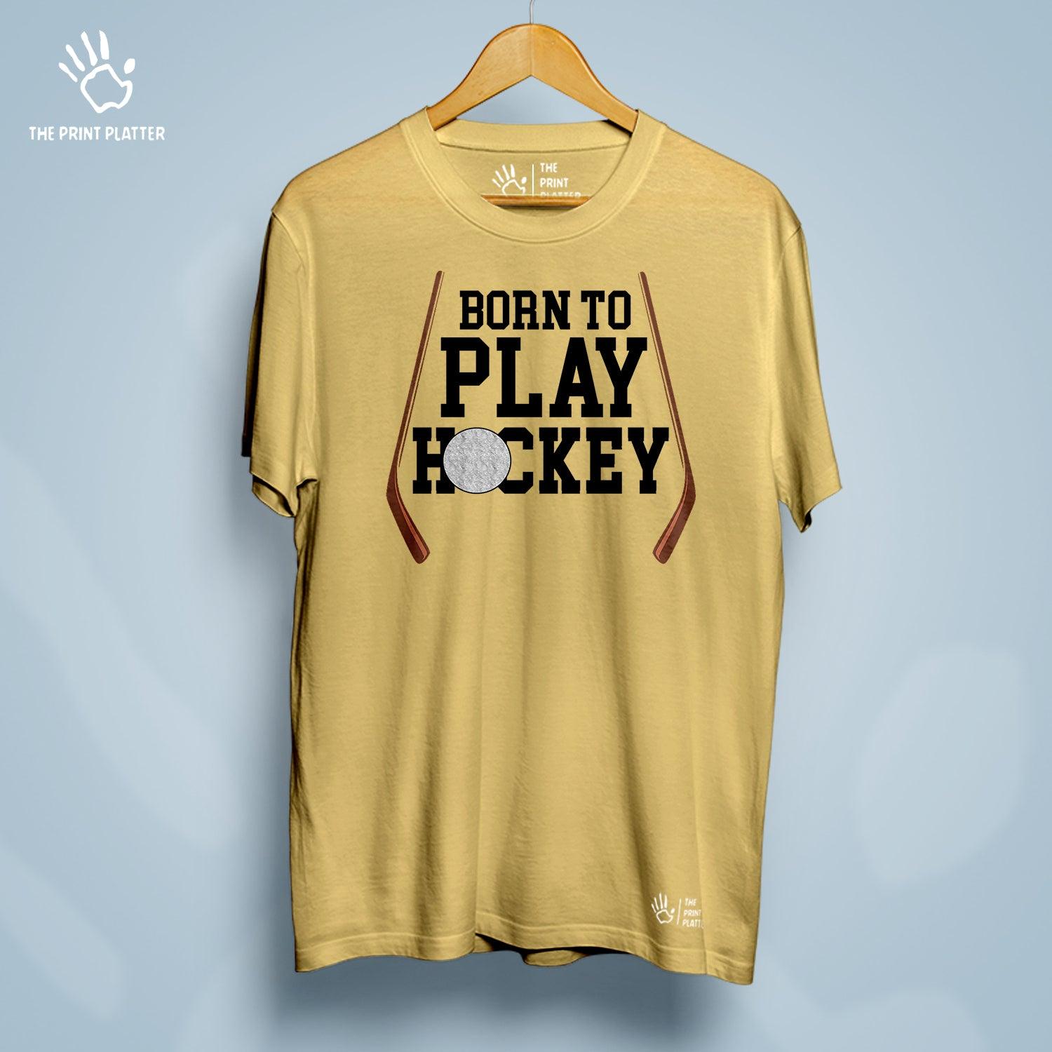 Born To Play Hockey Cotton Bio Wash 180gsm T-shirt | T-R150