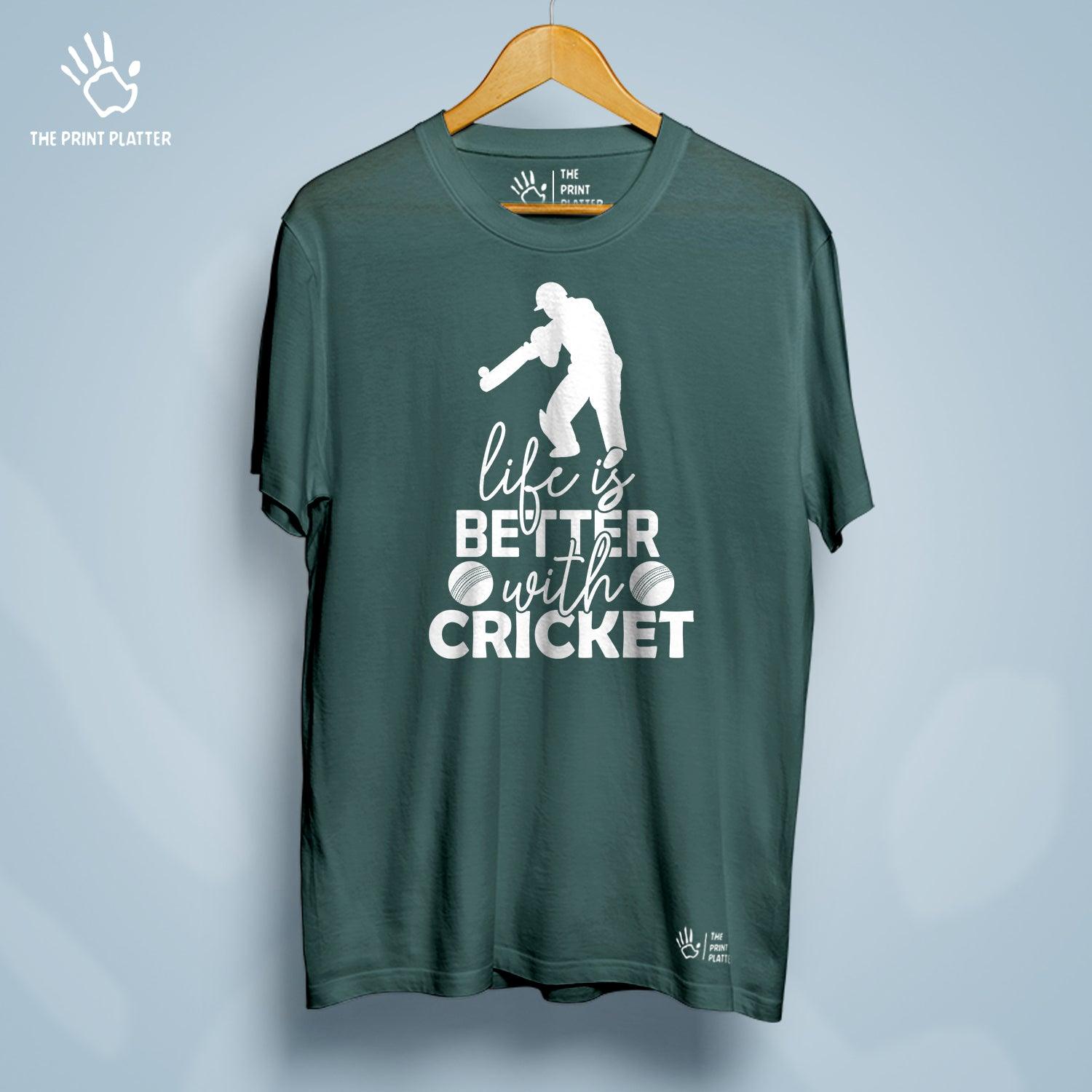 Life is better with Cricket Cotton Bio Wash 180gsm T-shirt | T-R159