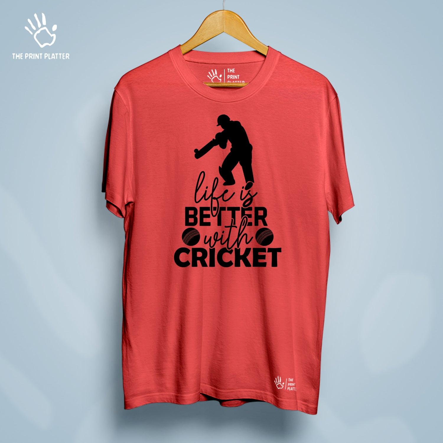 Life is better with Cricket Cotton Bio Wash 180gsm T-shirt | T-R159