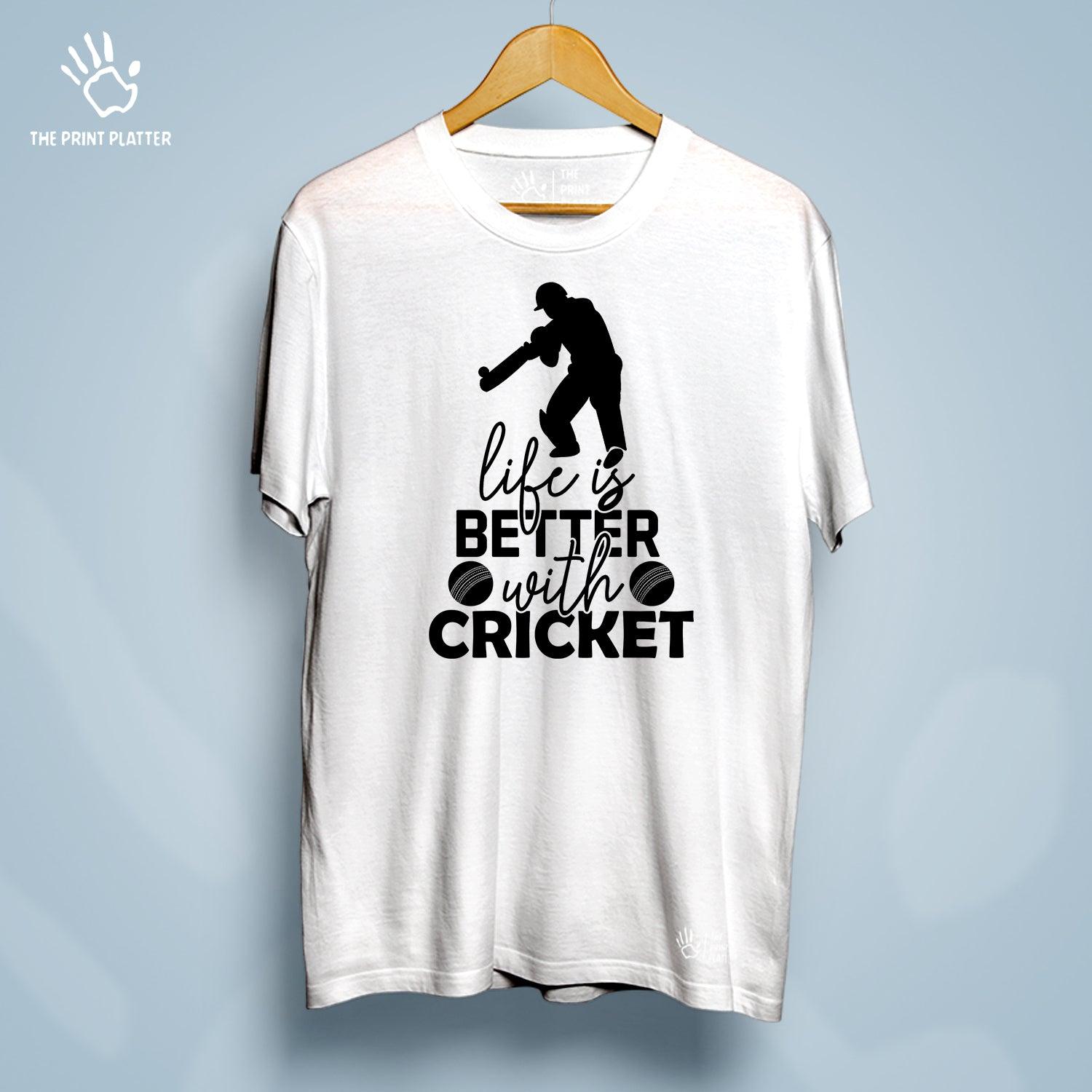Life is better with Cricket Cotton Bio Wash 180gsm T-shirt | T-R159