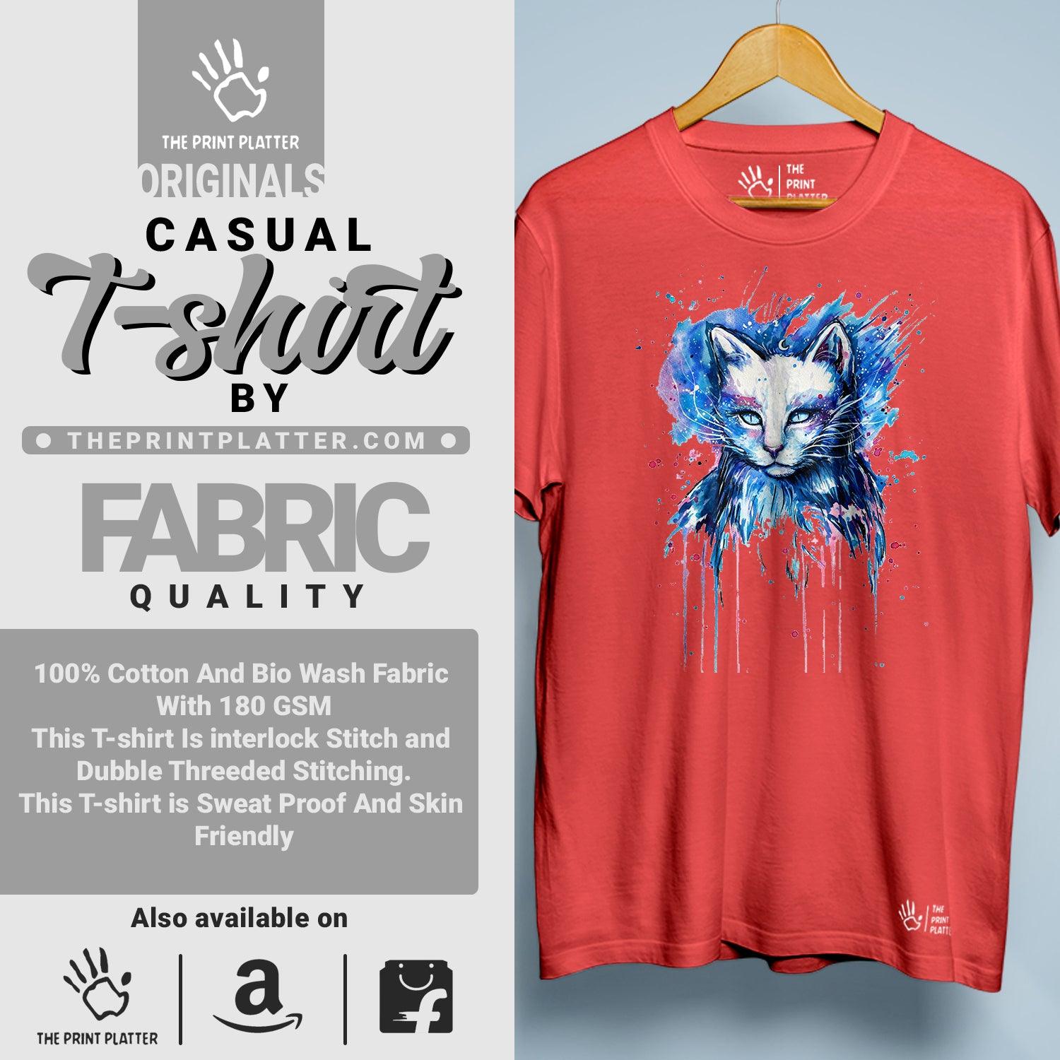 Cat Panting Cotton Bio Wash 180gsm T-shirt | T-R186