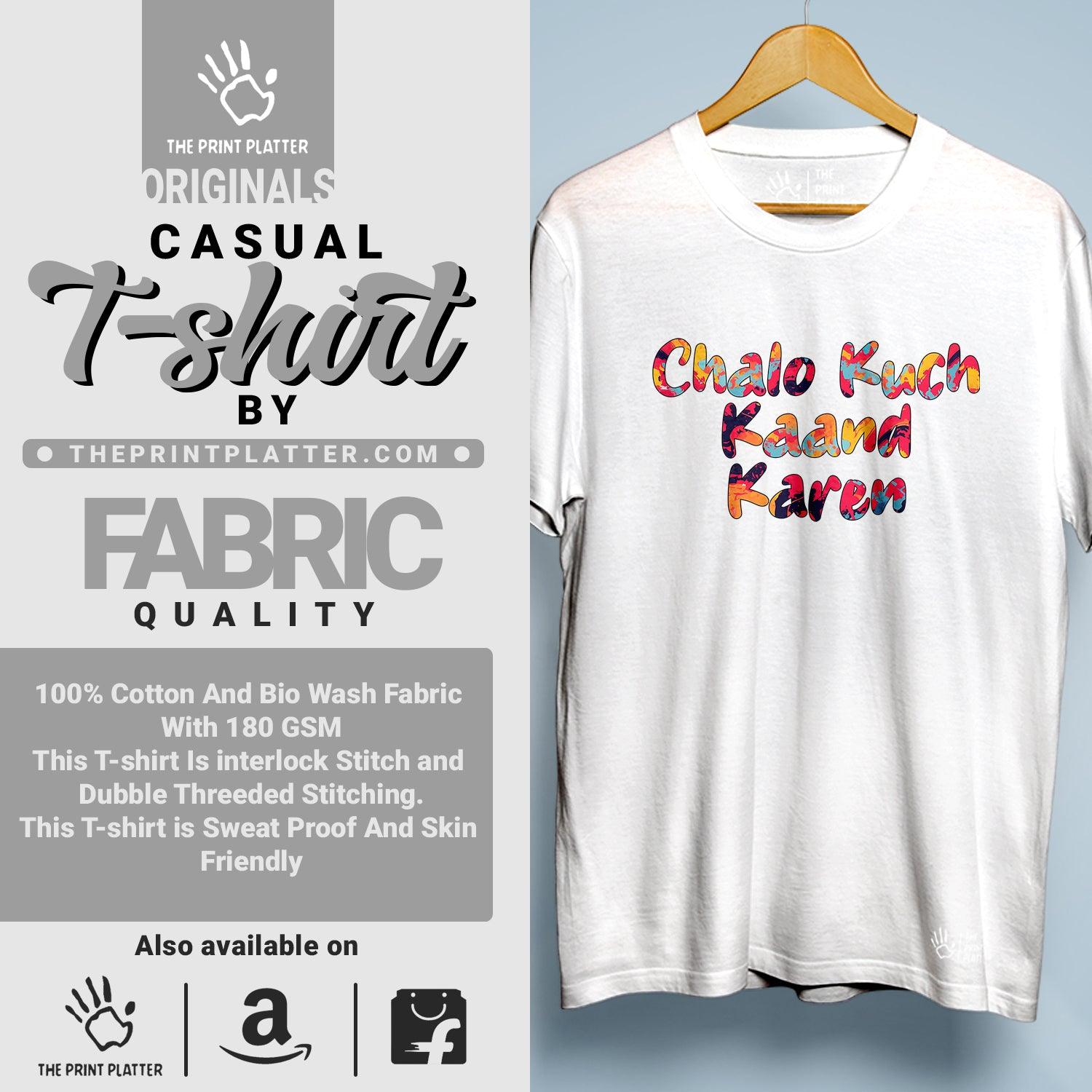 Chalo Kuch Kaand Kare Cotton Bio Wash 180gsm T-shirt | T-R242