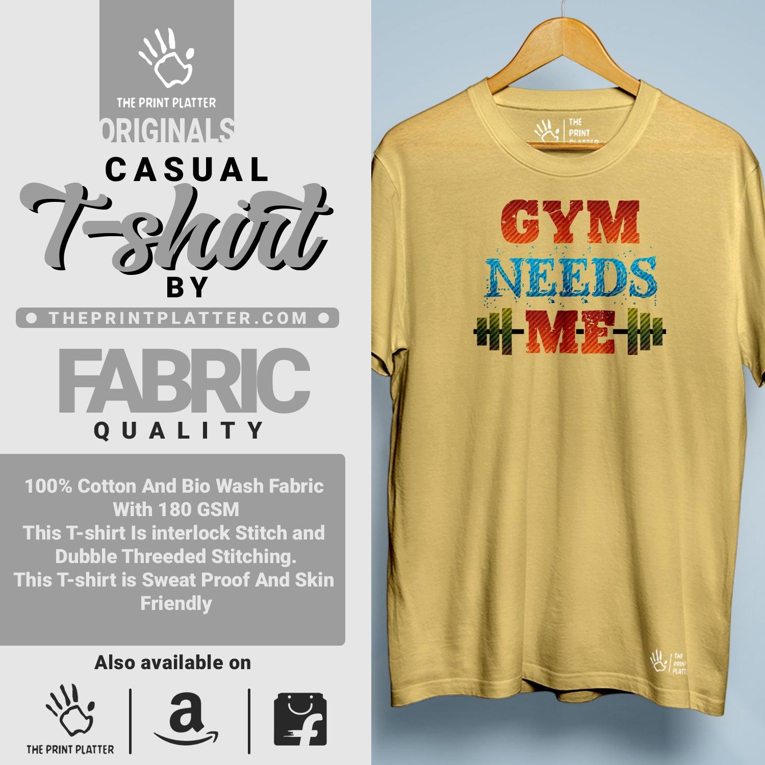 Gym Need Me Cotton Bio Wash 180gsm T-shirt | T-R27