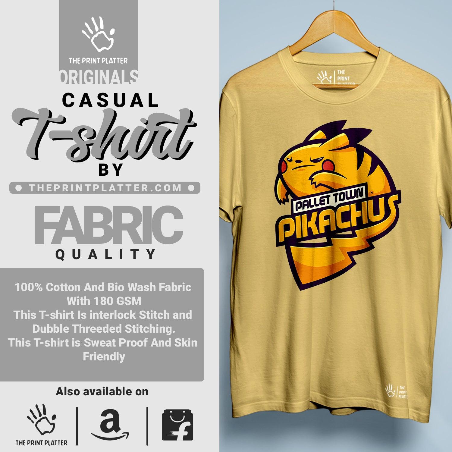 Pallet Town Pikachus Cotton Bio Wash 180gsm T-shirt | T-R284