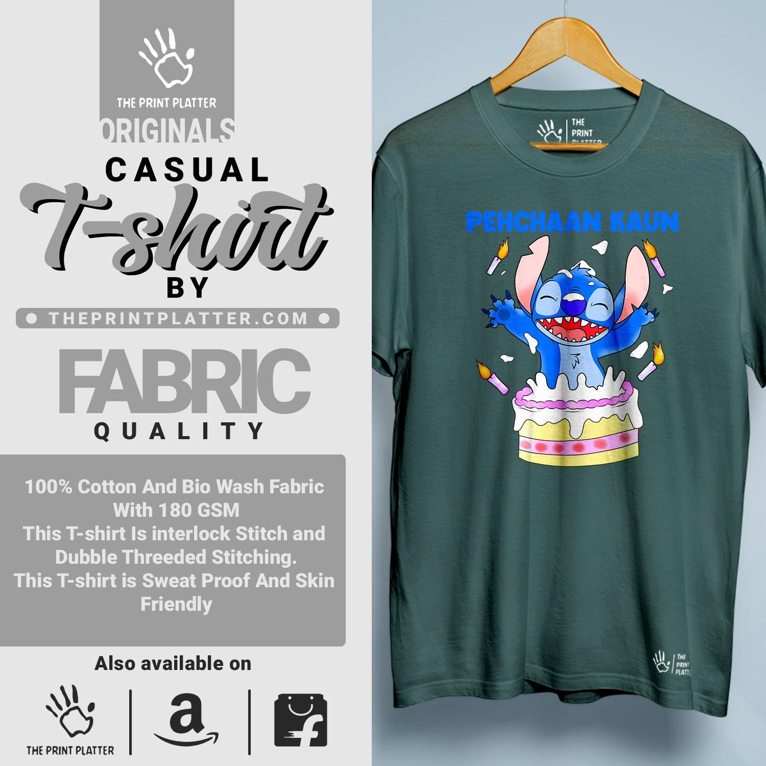 Pehchaan Kaun Cotton Bio Wash 180gsm T-shirt | T-R285