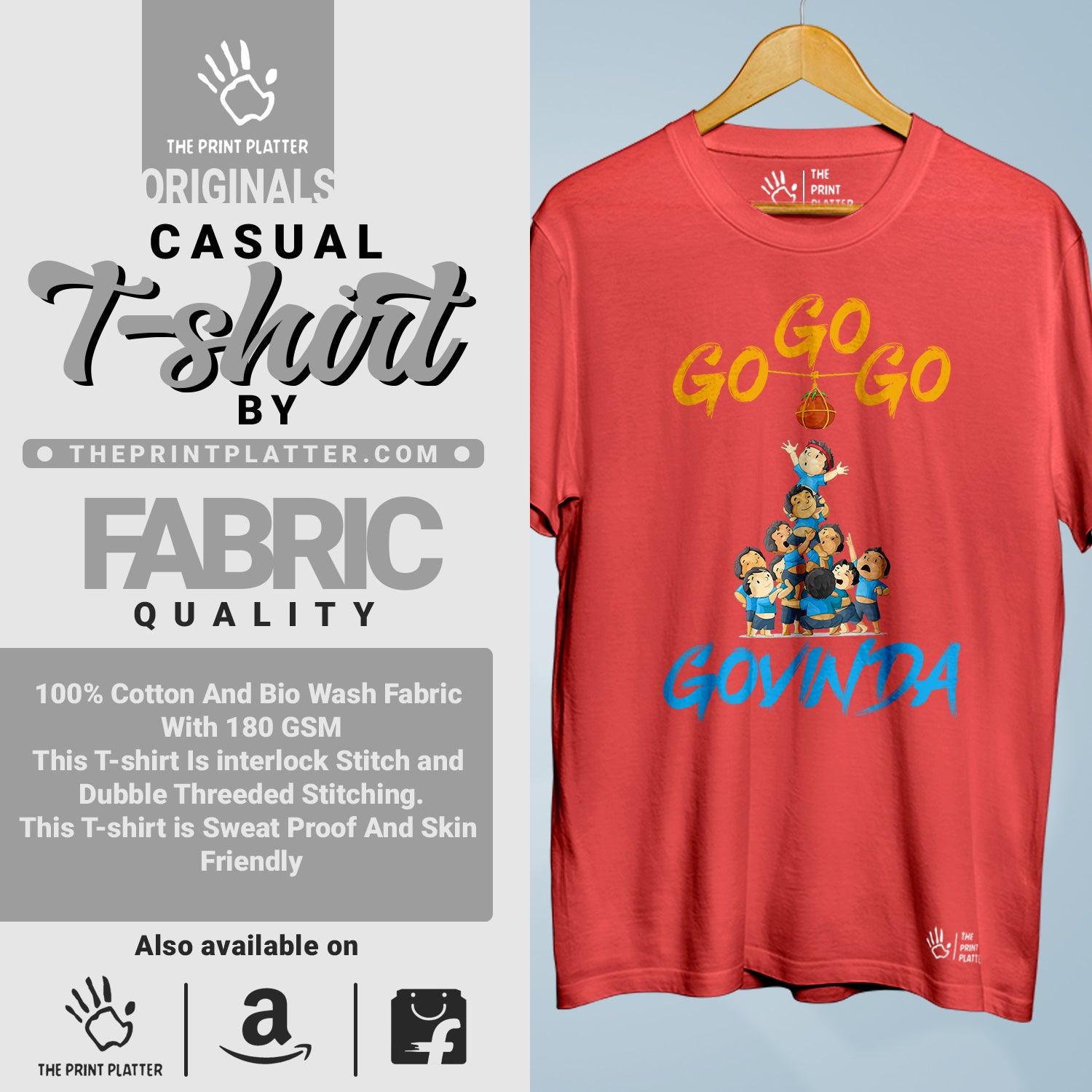 Go Go Govinda Cotton Bio Wash 180gsm T-shirt | T-R344
