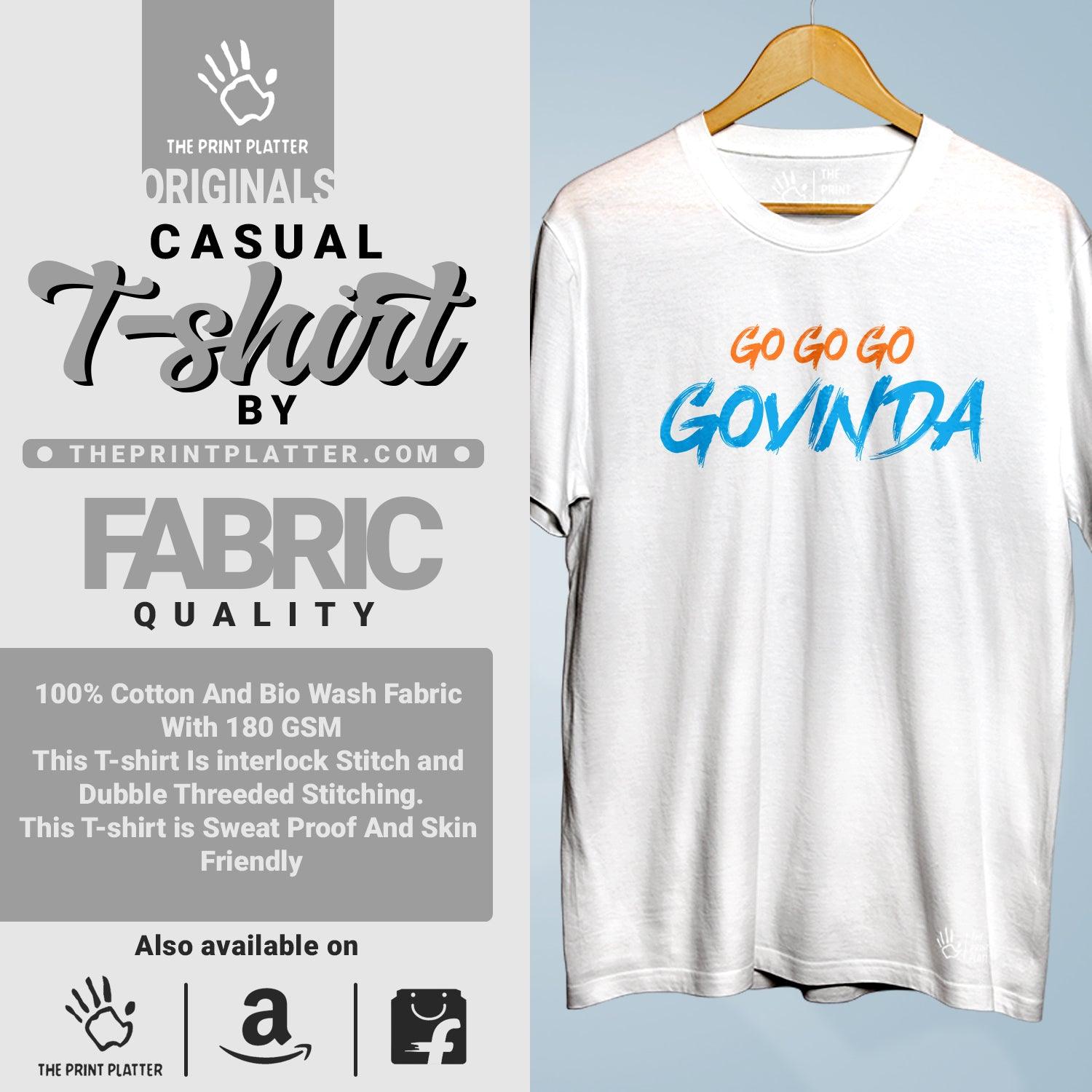 Go Go Govinda Cotton Bio Wash 180gsm T-shirt | T-R345