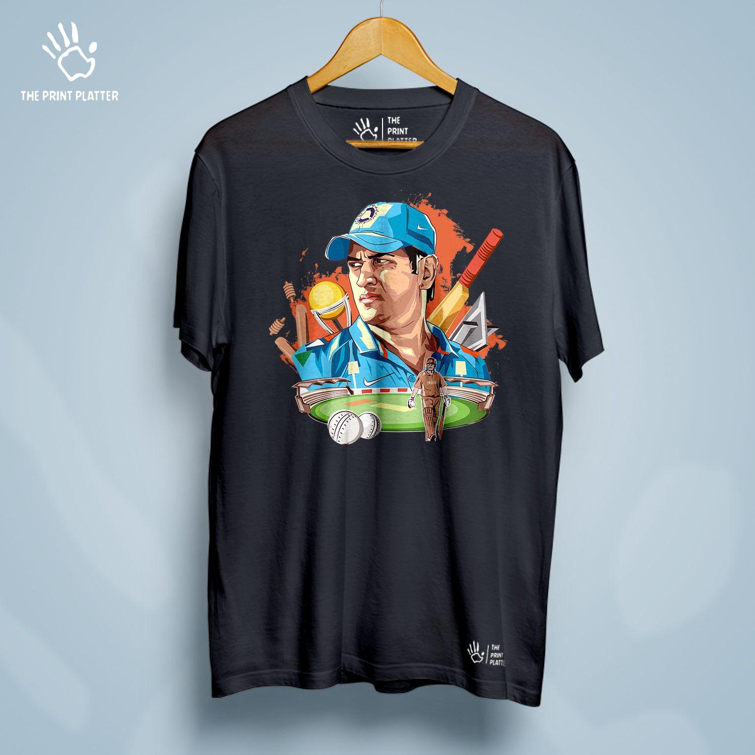 MS Dhoni 7 Cotton Bio Wash 180gsm T-shirt | T-R73