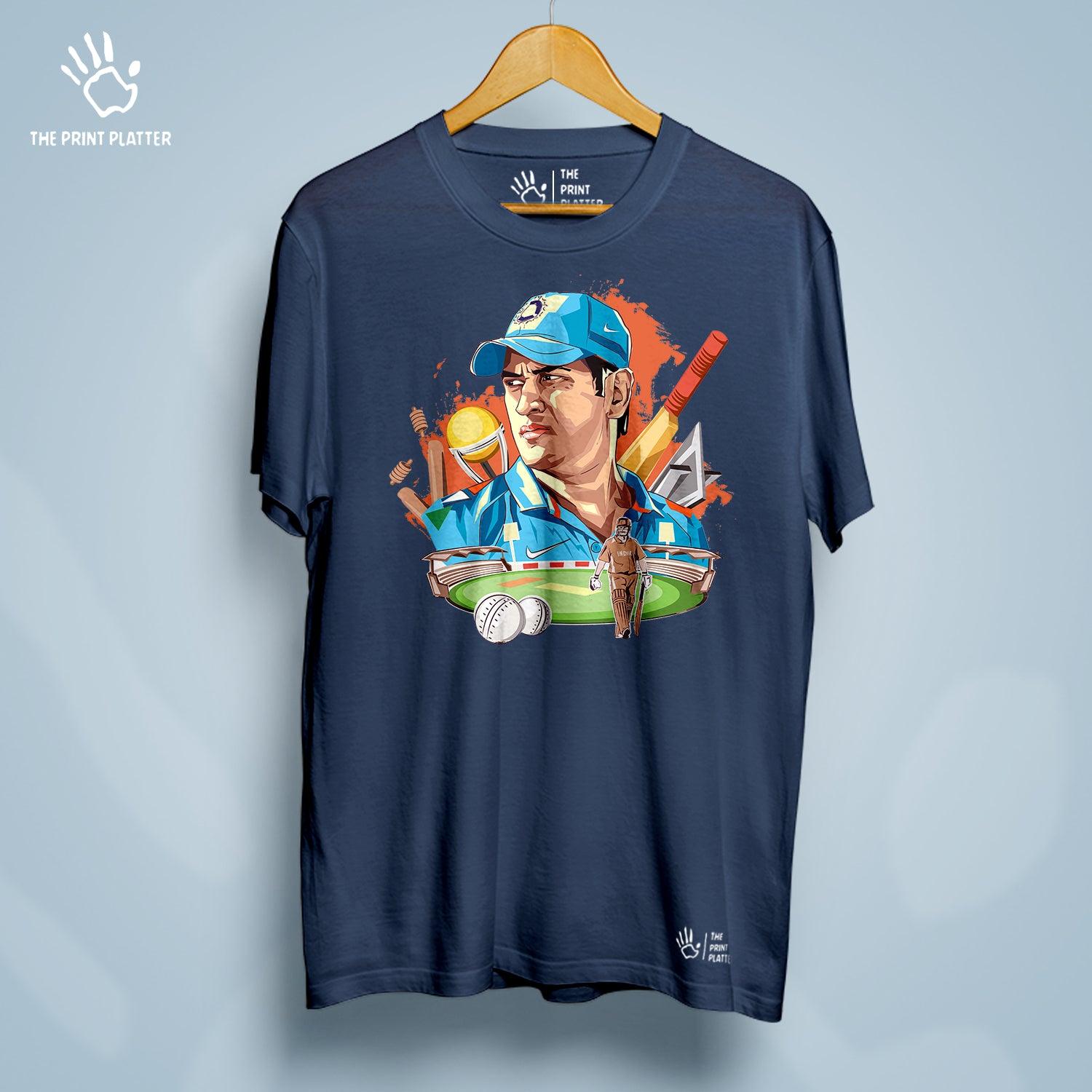 MS Dhoni 7 Cotton Bio Wash 180gsm T-shirt | T-R73