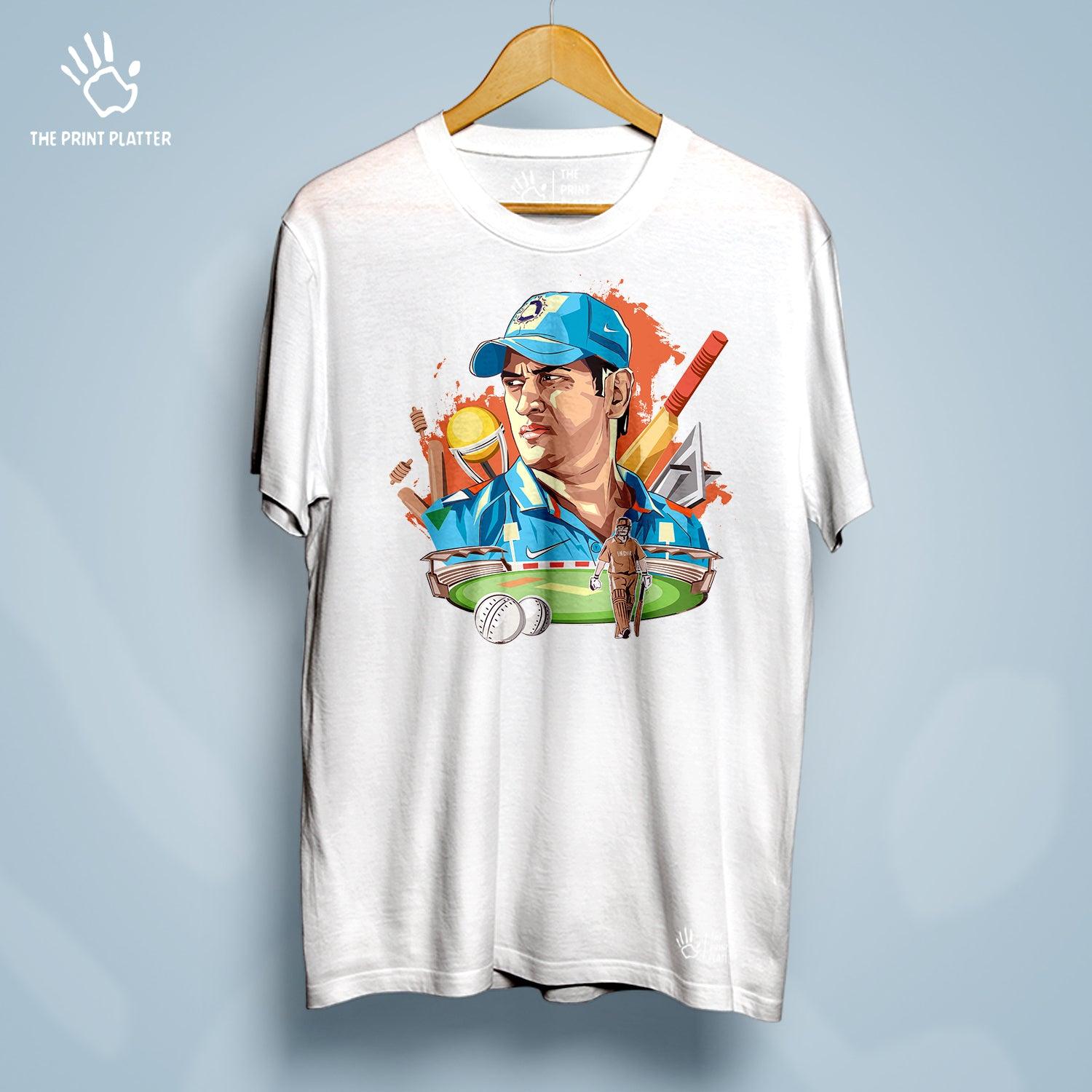 MS Dhoni 7 Cotton Bio Wash 180gsm T-shirt | T-R73