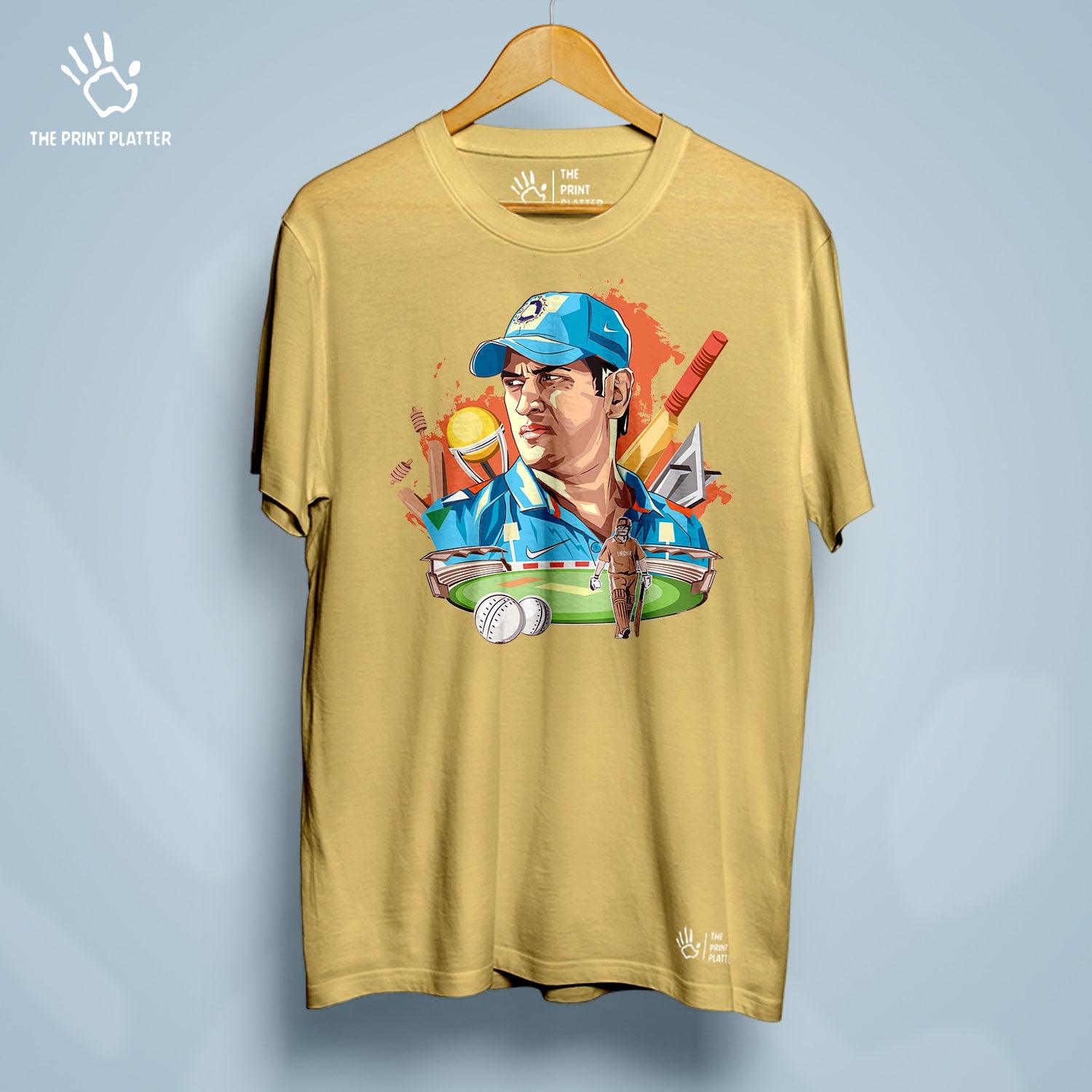 MS Dhoni 7 Cotton Bio Wash 180gsm T-shirt | T-R73