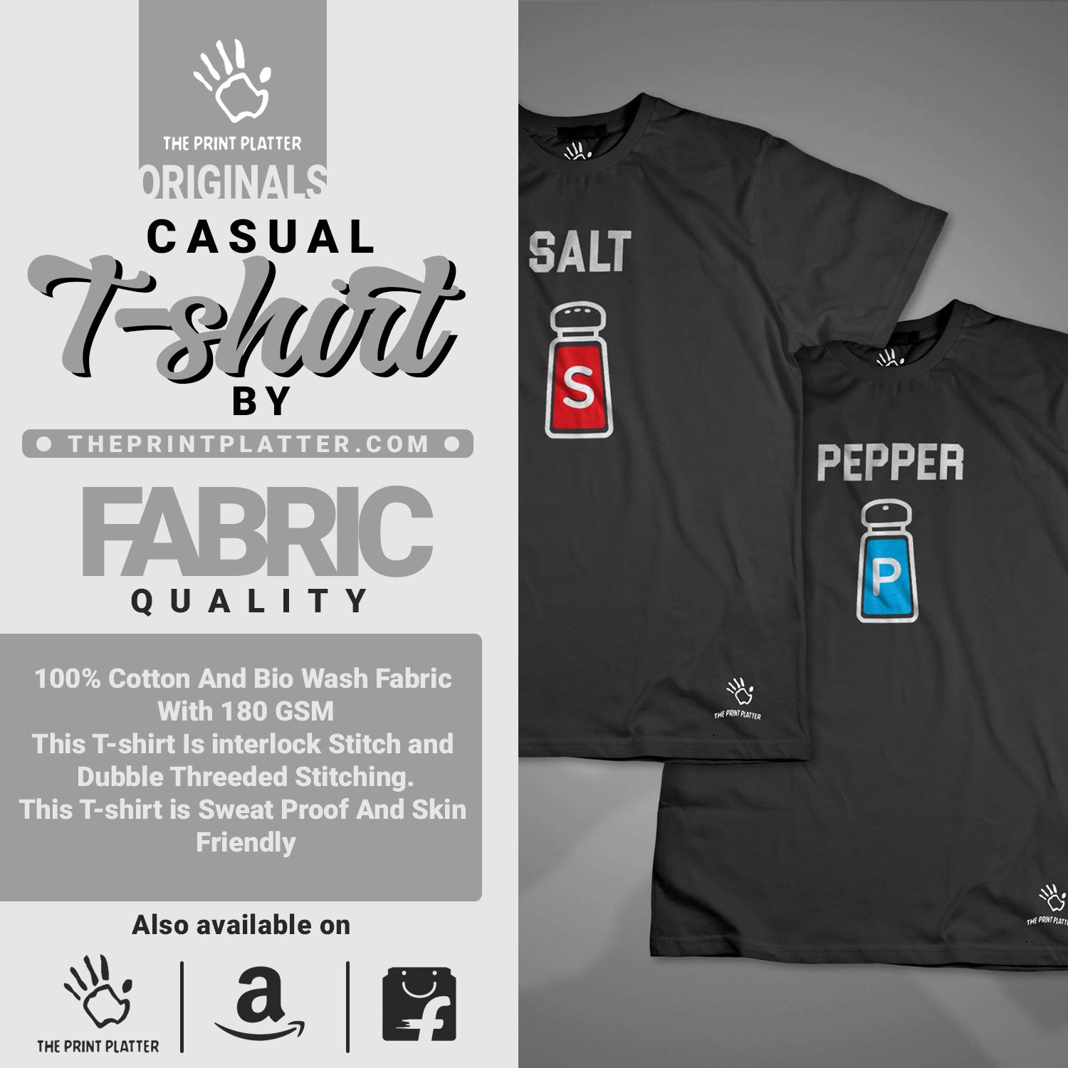 SALT & PEPPER T-SHIRT CASUAL WEAR