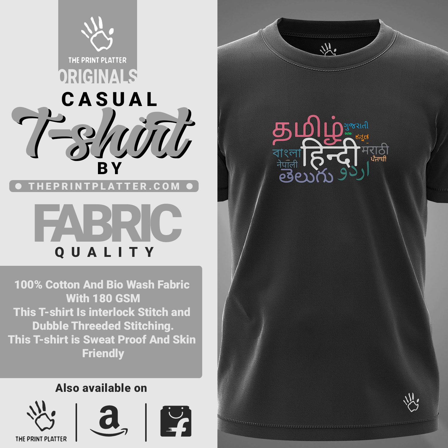 INDIAN Language  T-shirt Bio Wash