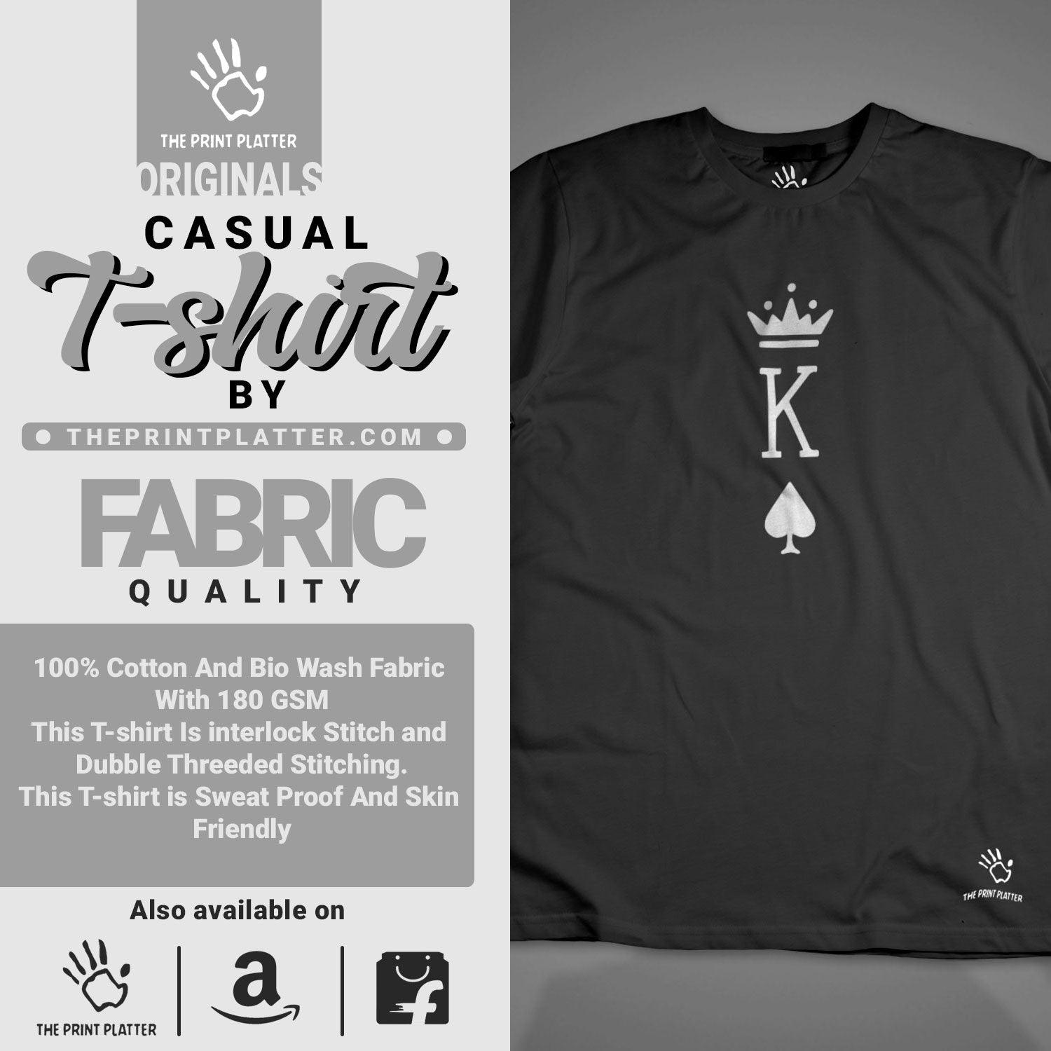 King of Heart Cotton Bio Wash 180gsm T-shirt |T22
