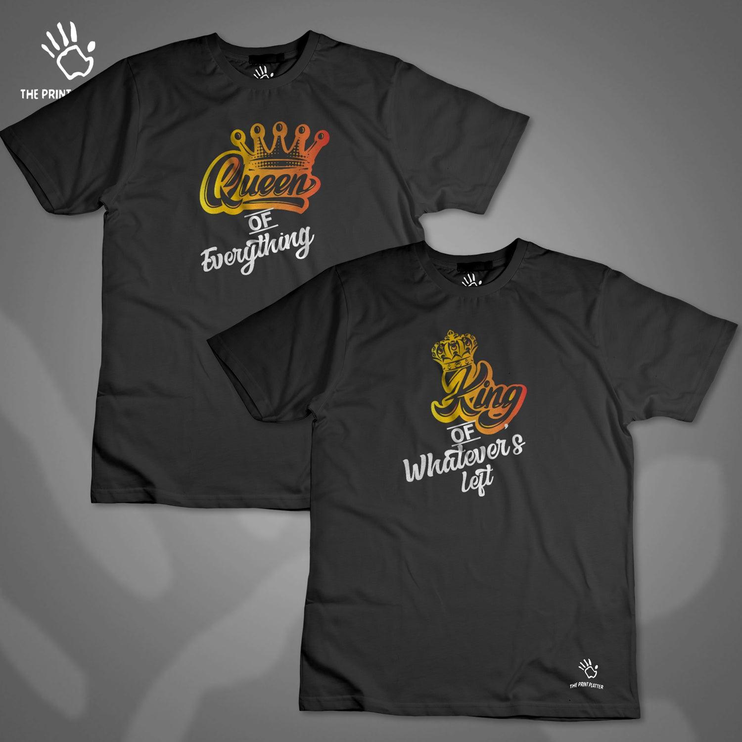 King & Queen Cotton Bio Wash 180gsm T-shirt | T26-King&QueenOfEverythig