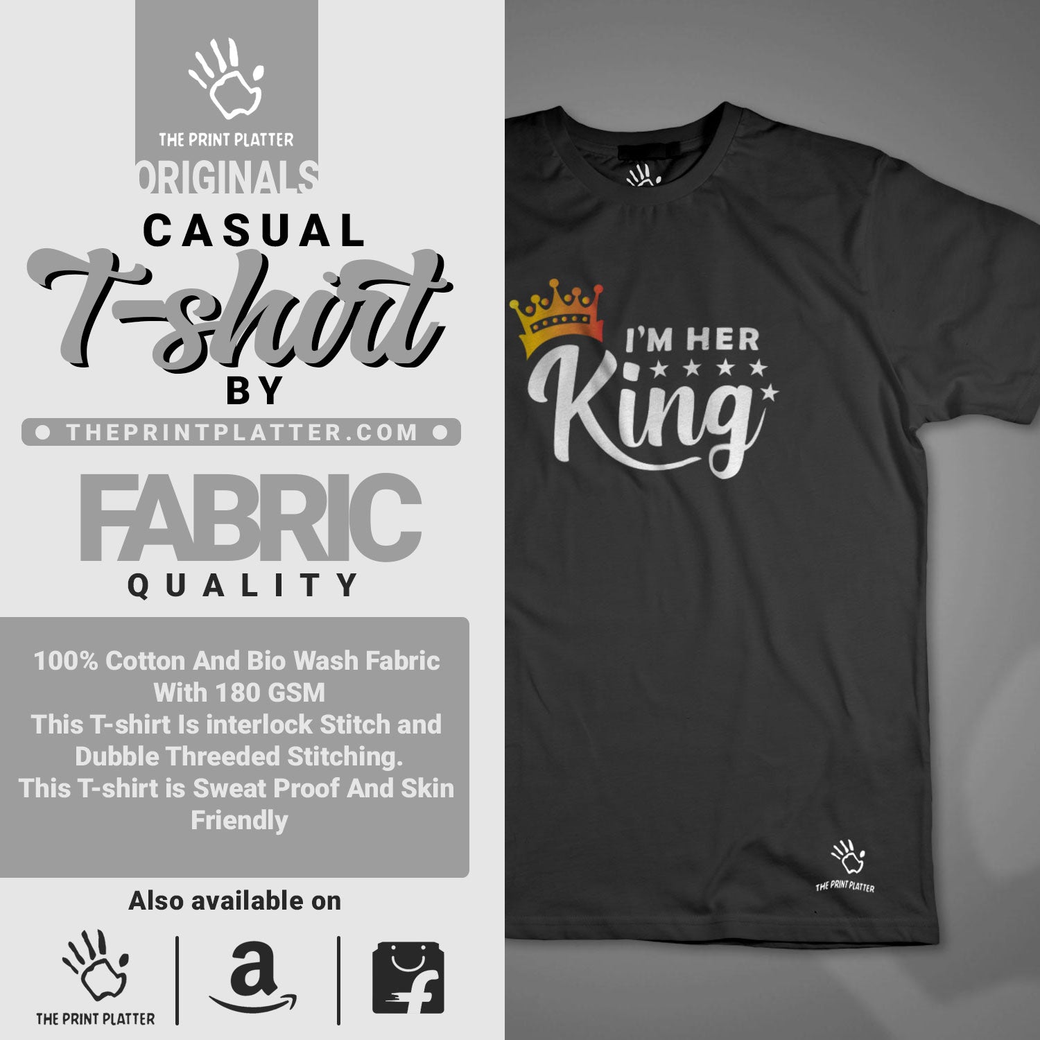IM Her King Cotton Bio Wash 180gsm T-shirt |T27..