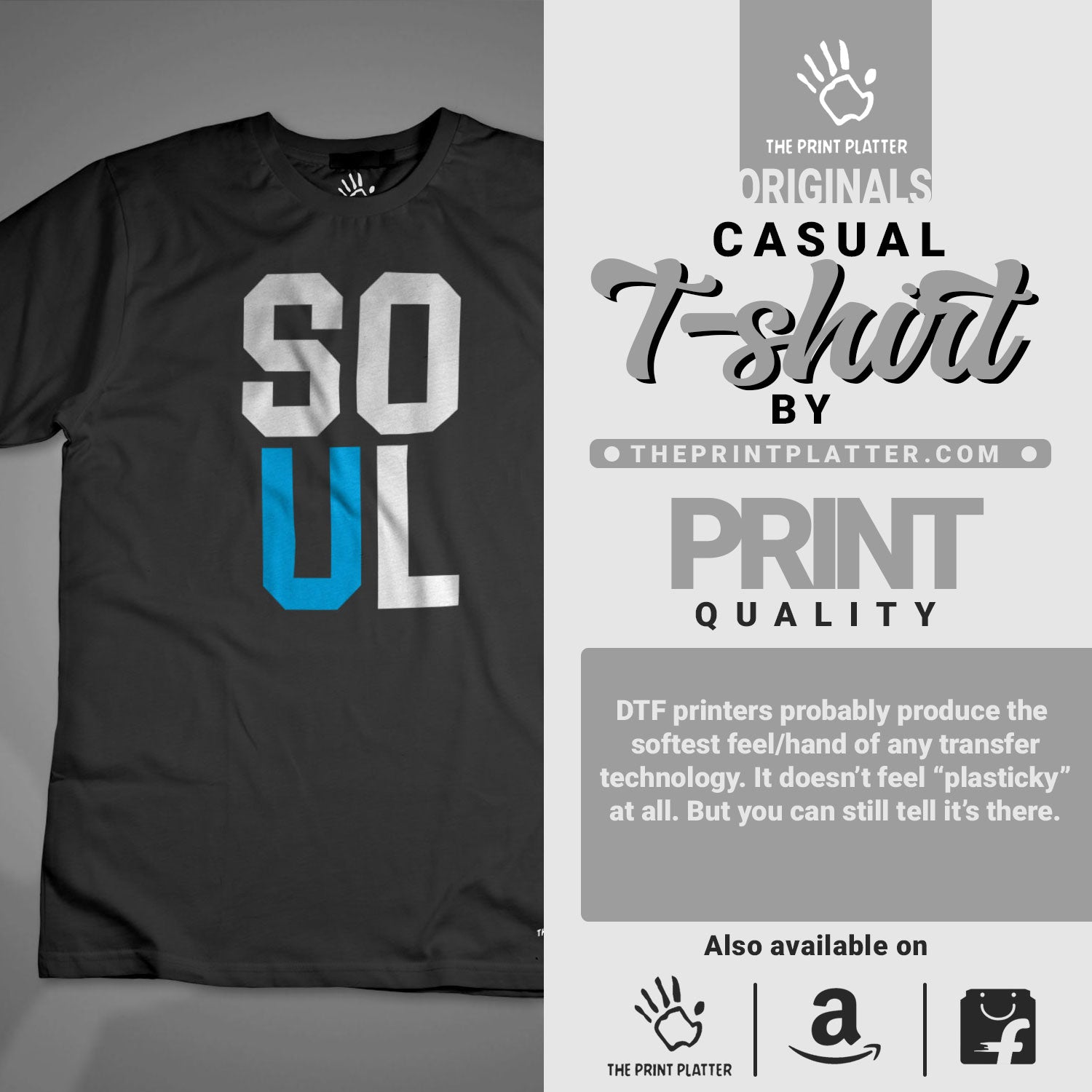 SOUL Casual Wear Cotton Bio Wash 180gsm T-shirt | T30-SOUL