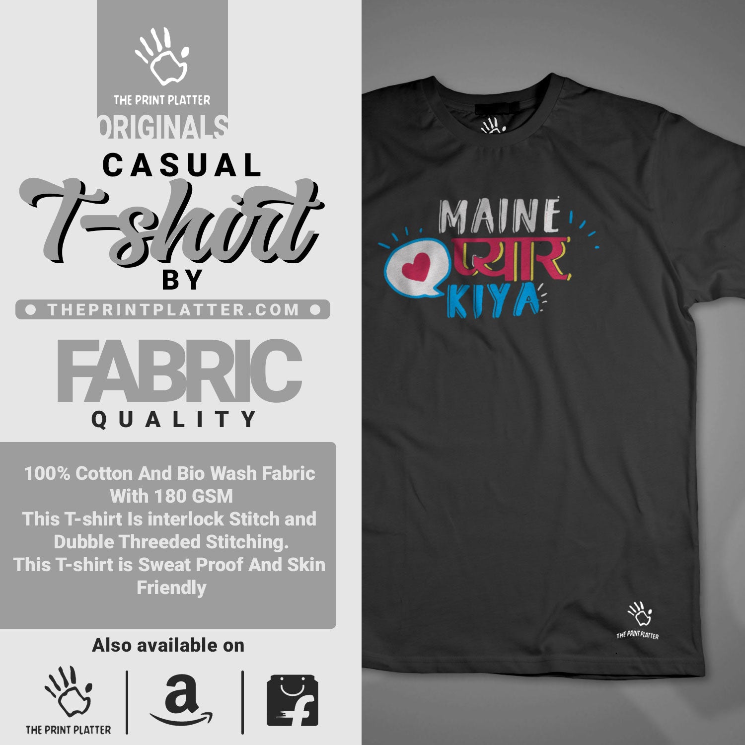 PyaarKiya T-Shirt For Unisex Casual Wear