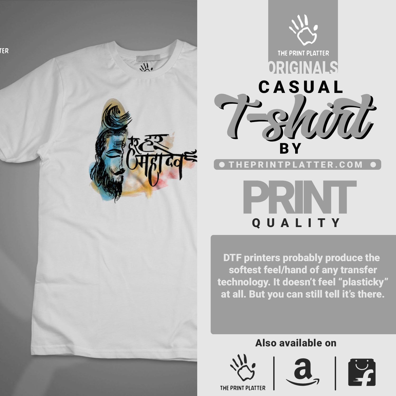 Har Har Mahadev Cotton Bio Wash 180gsm T-shirt |T44...