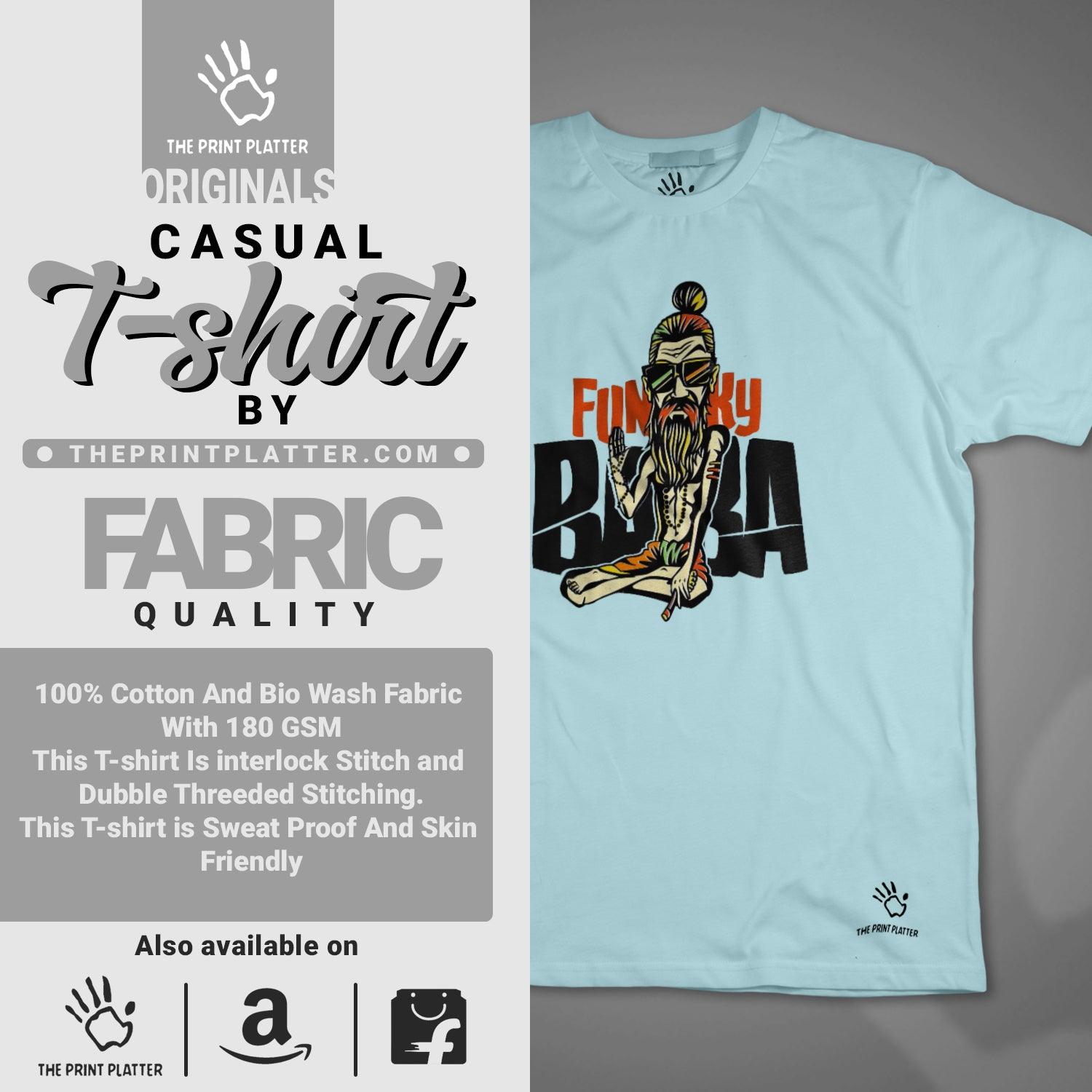 Funkey Baba Cotton Bio Wash 180gsm T-shirt |T45
