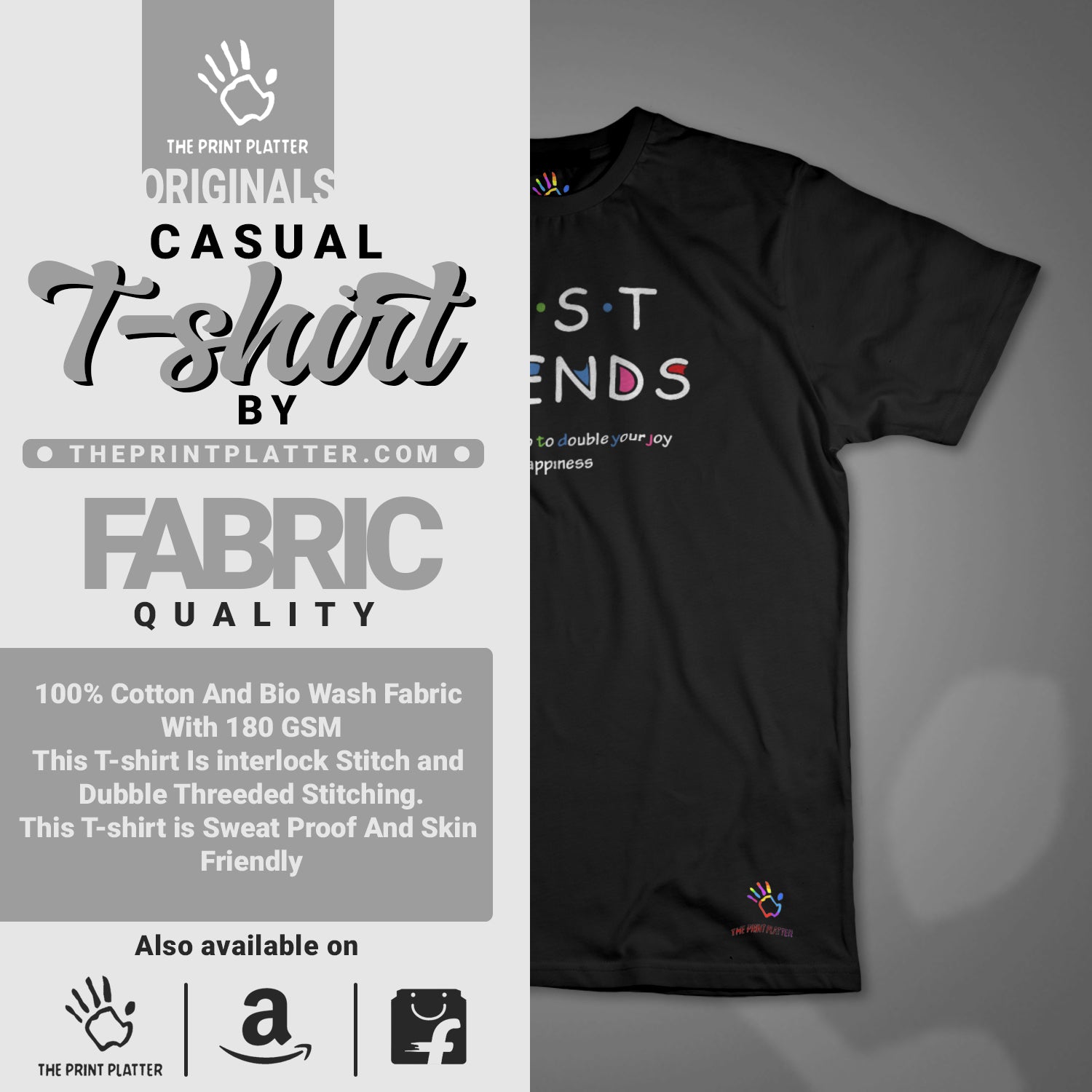 Best Friends Cotton Bio Wash 180gsm T-shirt |T51...