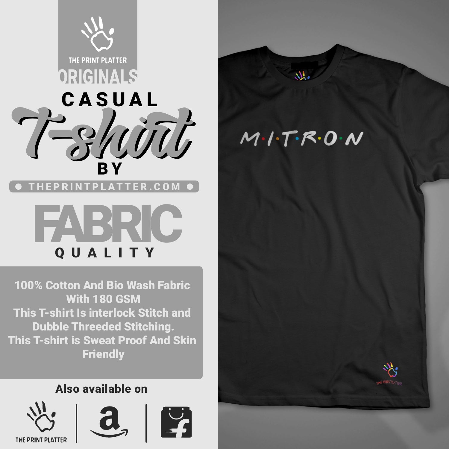 Mitron Cotton Bio Wash 180gsm T-shirt |T64....
