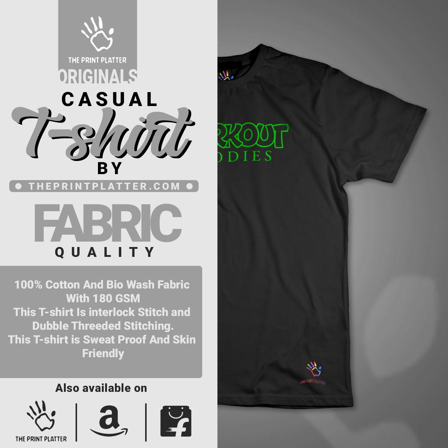 Workout Buddies Cotton Bio Wash 180gsm T-shirt |T68