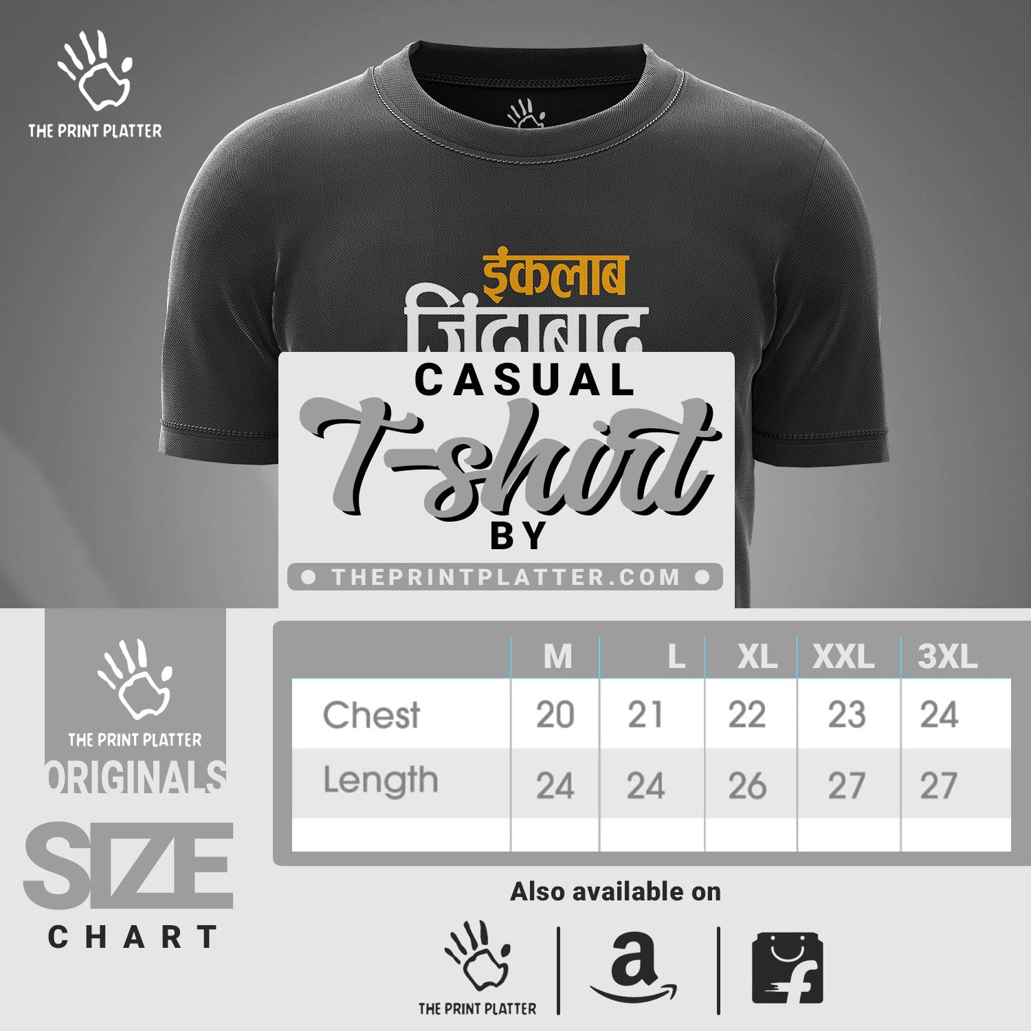 INKALAB ZINDABAD Unisex Tshirt for Casual Wear