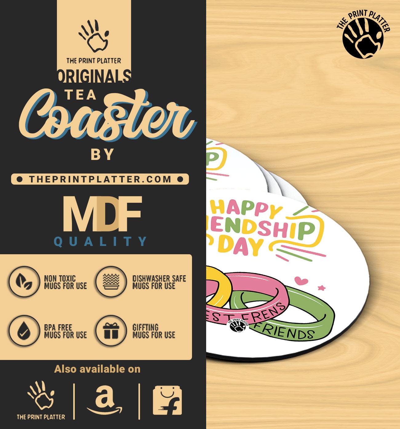 Happy Friendship Day - MDF Tea Coaster Pack Of 4 | TC-09